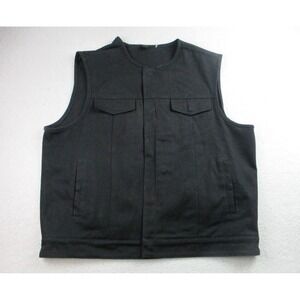 First Mfg Co No Limit Twill Vest Mens 3X Black Rough Neck‎ Raw Denim Ride *READ*